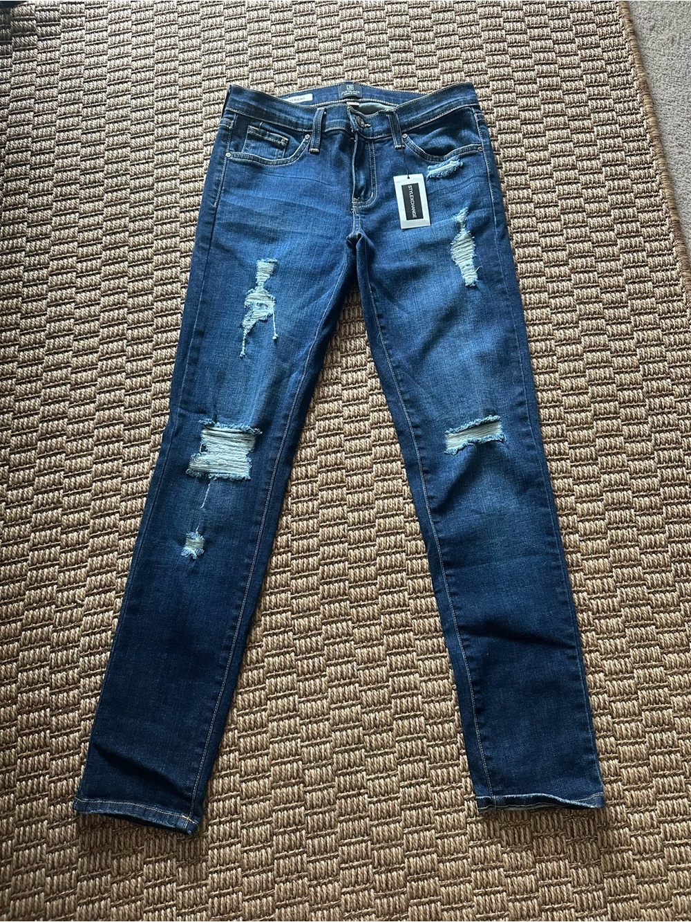 Just Black Dark Blue Distressed Boyfriend Jeans